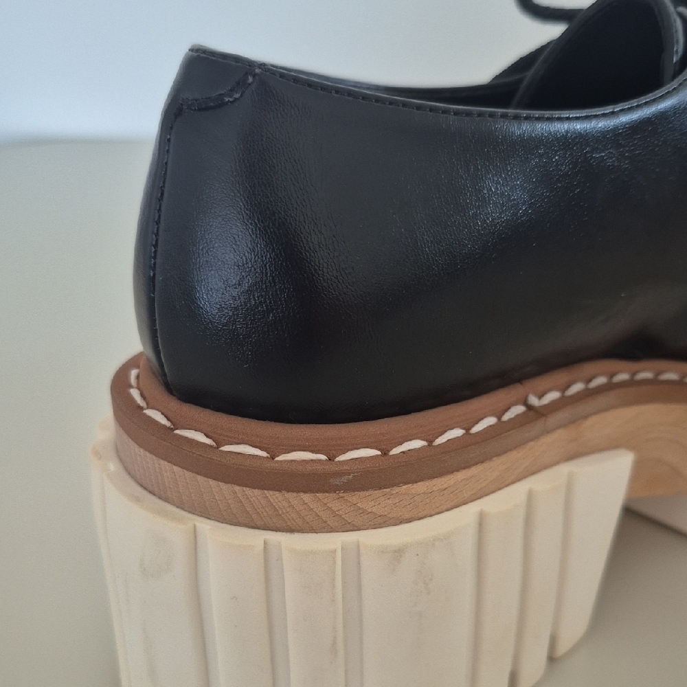Stella McCartney Black Lace-Up Chunky Platform Boots with Cream Sole - Picture 11 of 15